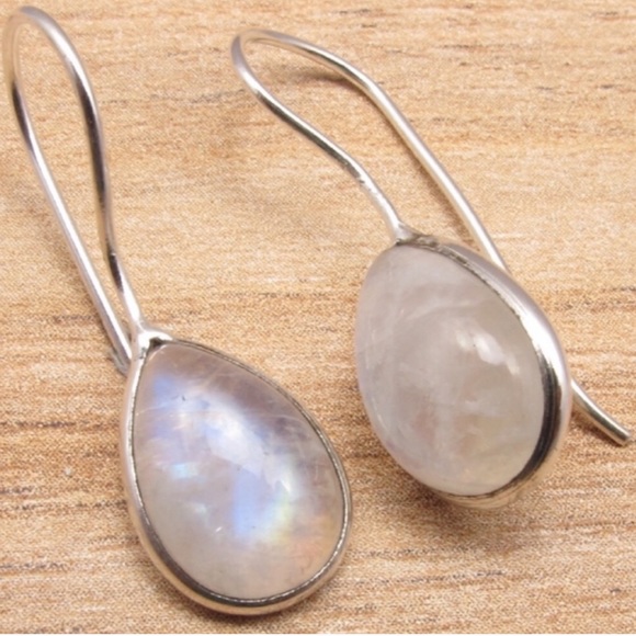 Anthropologie Jewelry - Anthropologie Sterling Silver EARRINGS MOON stone